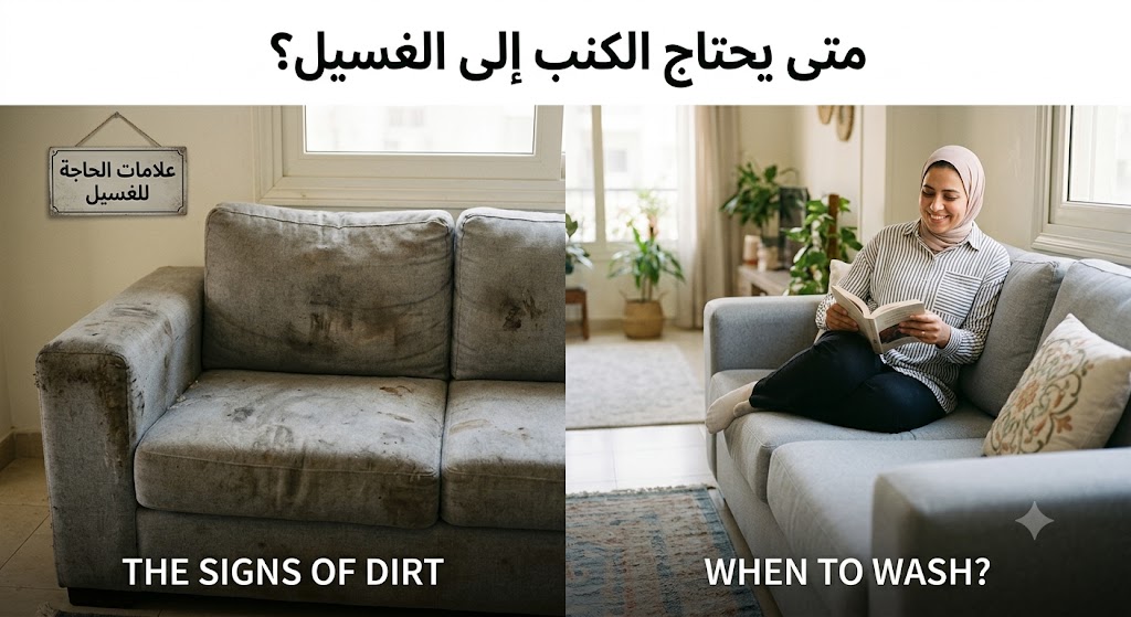 متى يحتاج الكنب إلى غسيل احترافي؟