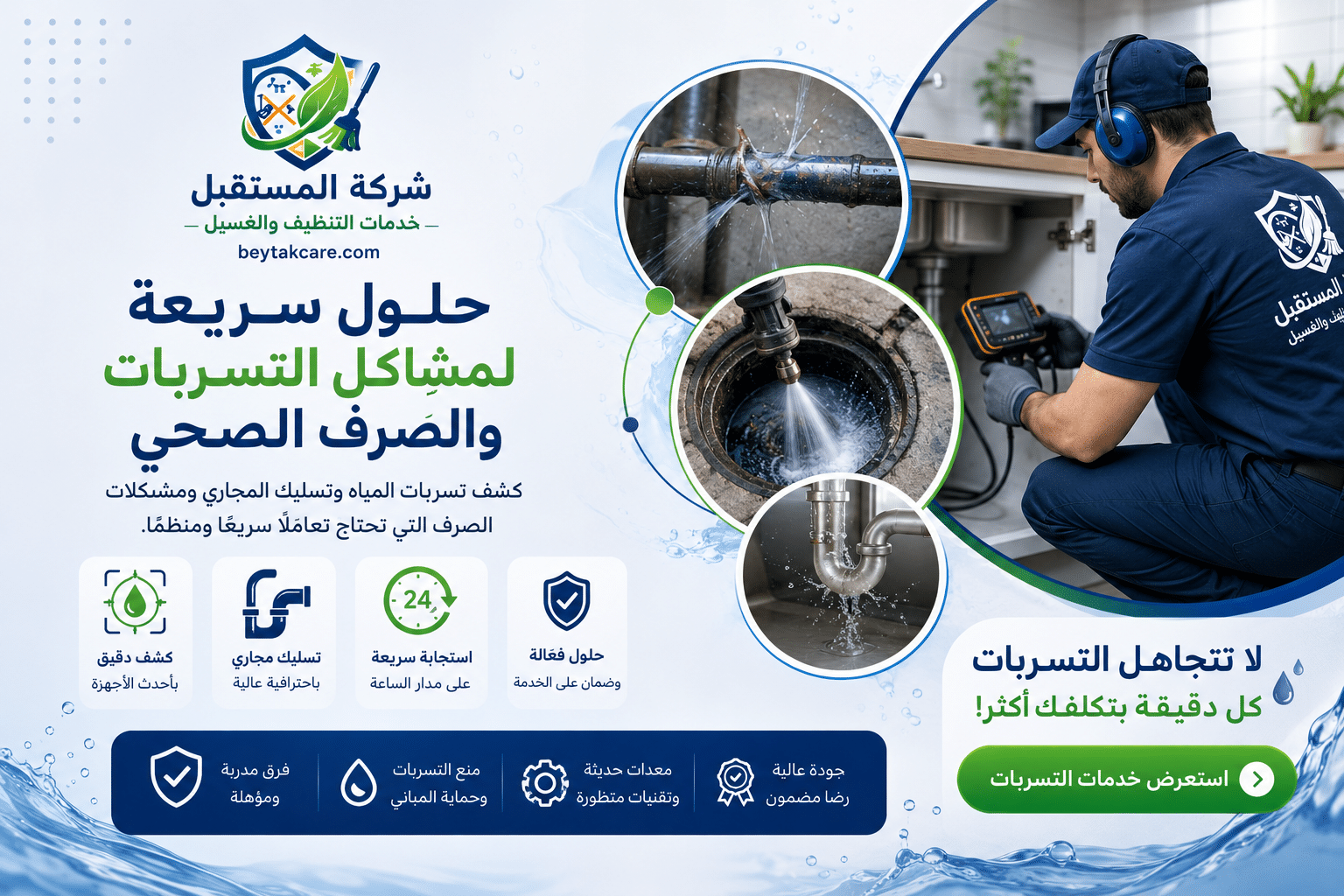 كشف التسربات وتسليك المجاري في الدمام