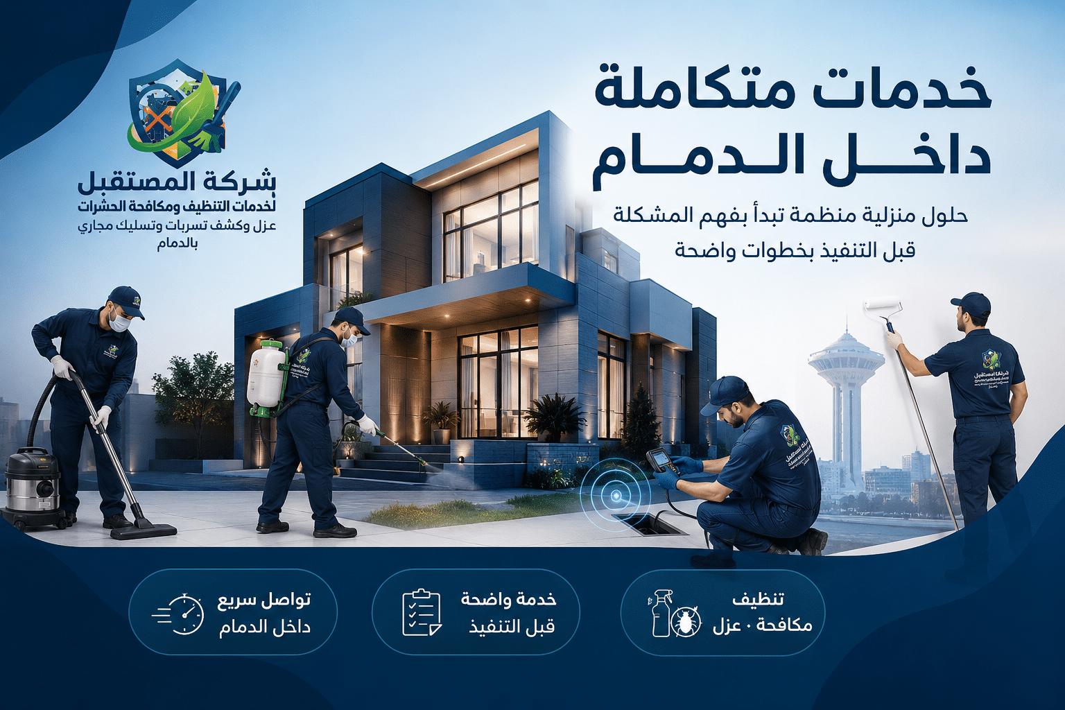 مكافحة حشرات وعزل وكشف تسربات في الدمام